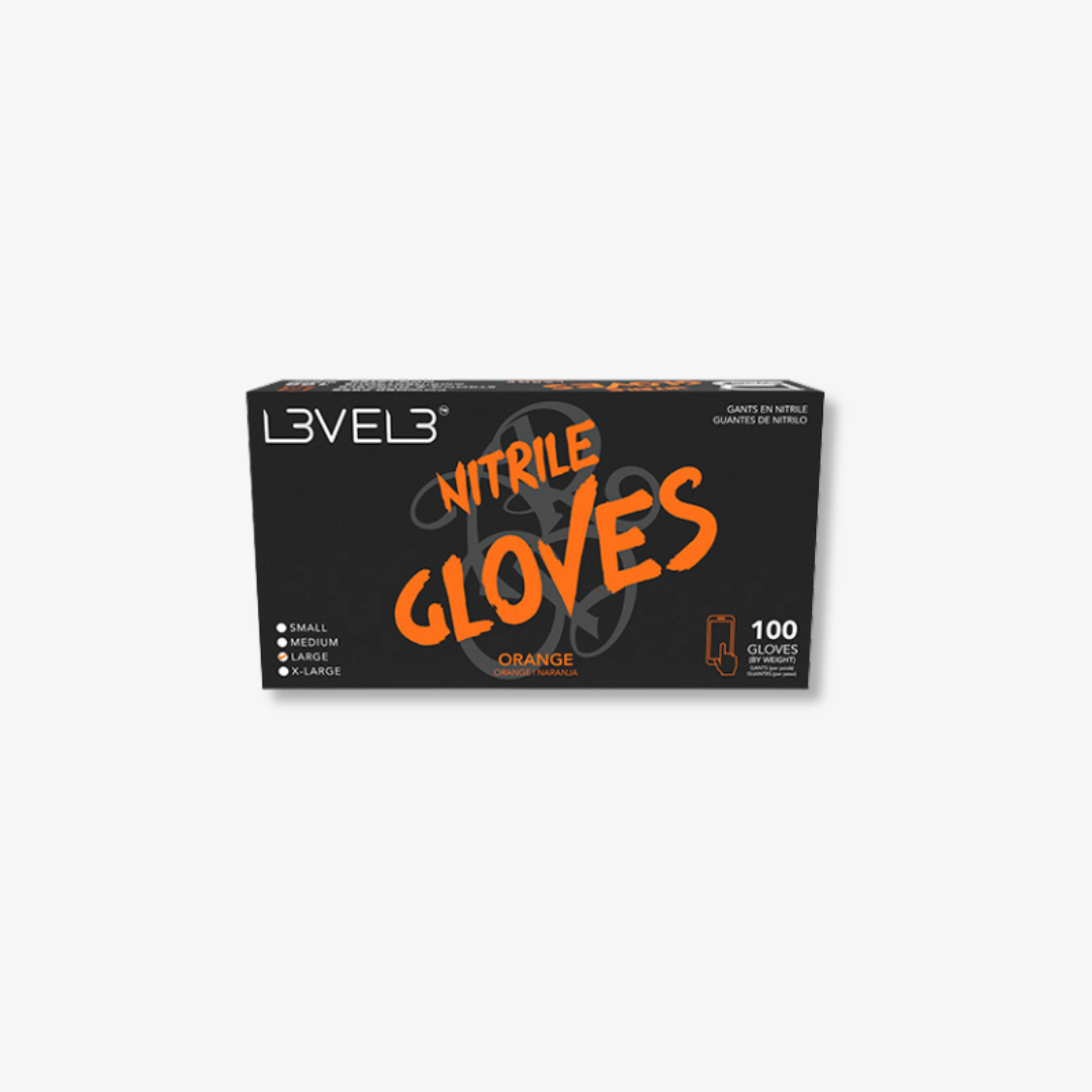 Guantes de Nitrilo Naranja/Verde Talla L · 100 Uds · Level 3